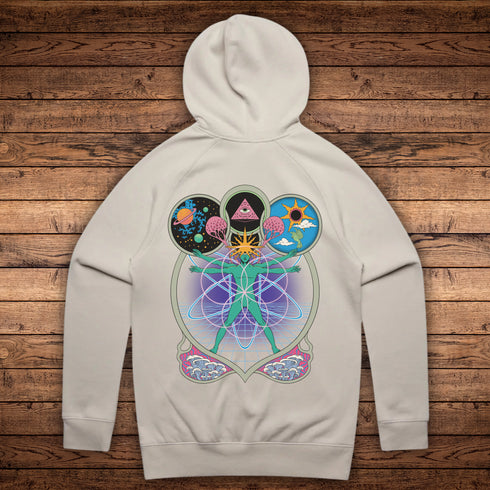 Connectedness – Mystical Midweight Hoodie with Kangaroo Pocket and Raglan Sleeves